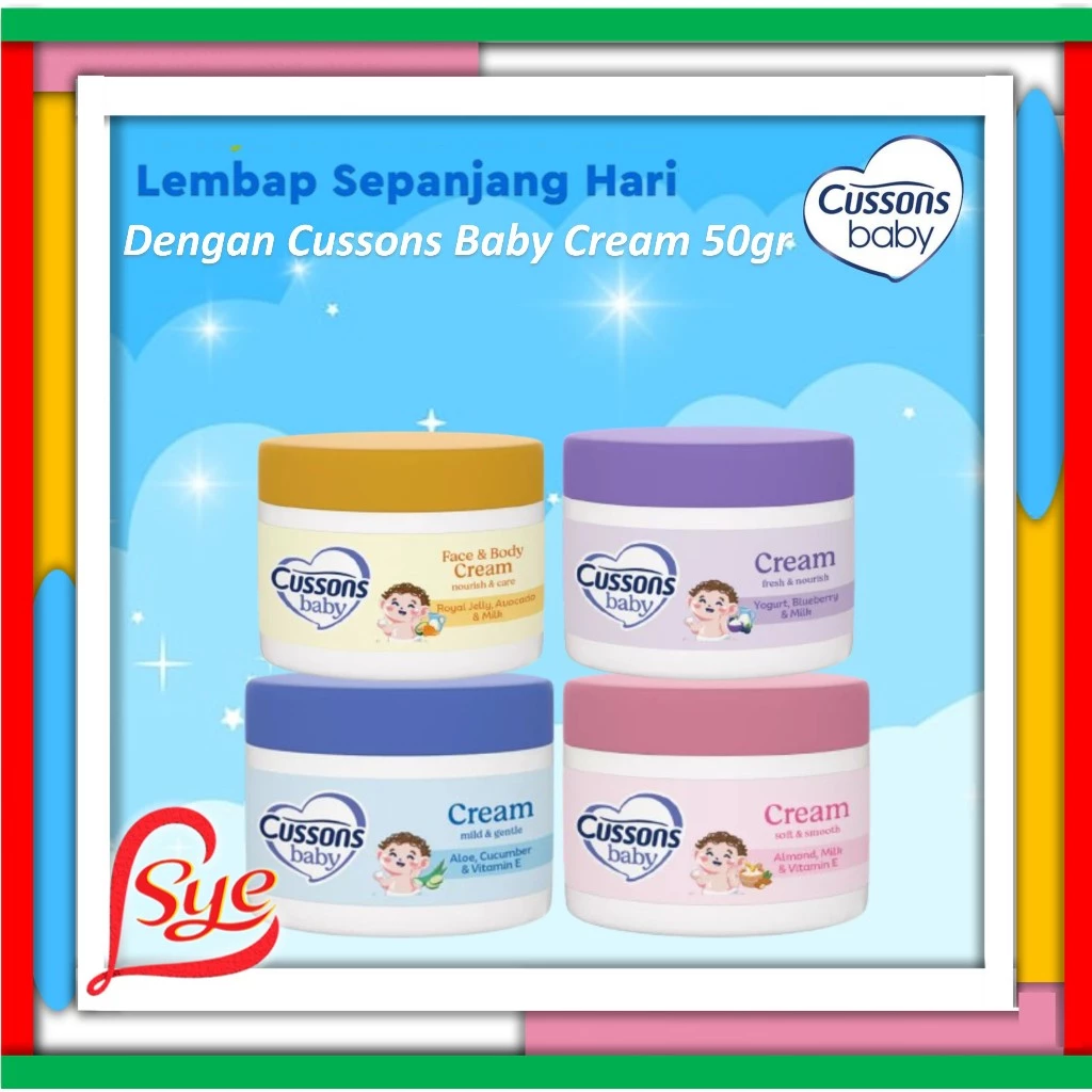 Cussons Baby Cream 50gr - Krim Pelembab Bayi - Krim Muka Perawatan Kulit Bayi & Anak - Sye