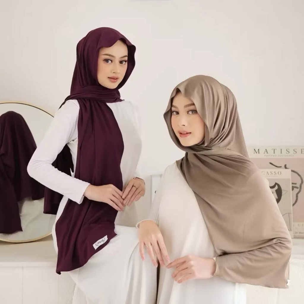 PASHMINA KAOS RAYON PREMIUM BY AKBAR SUPER MELEYOT SIZE 180X75 STYLE KOREA HIJAB KEKINIAN