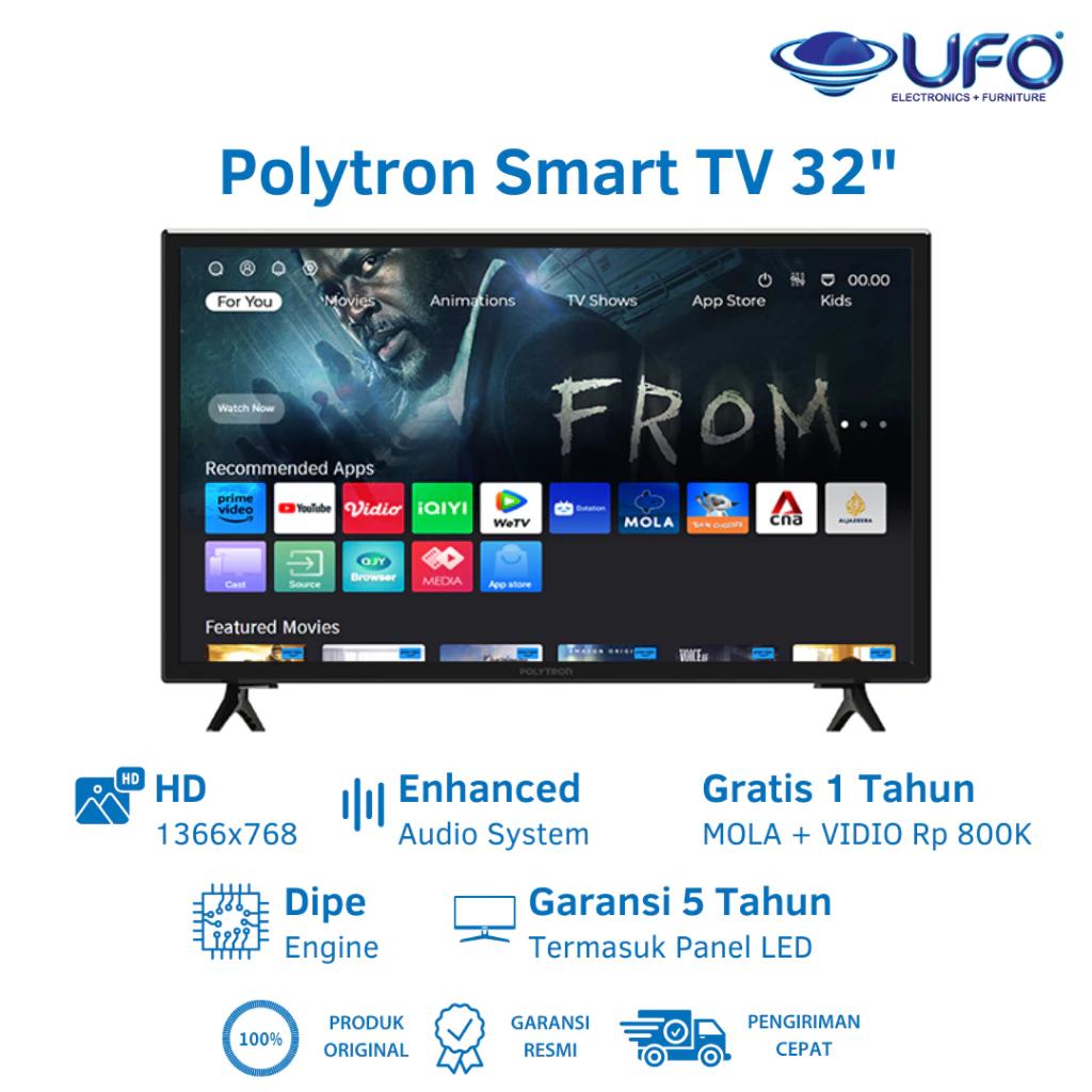 Polytron 32 Inch Smart TV HD Ready PLD32CV2269