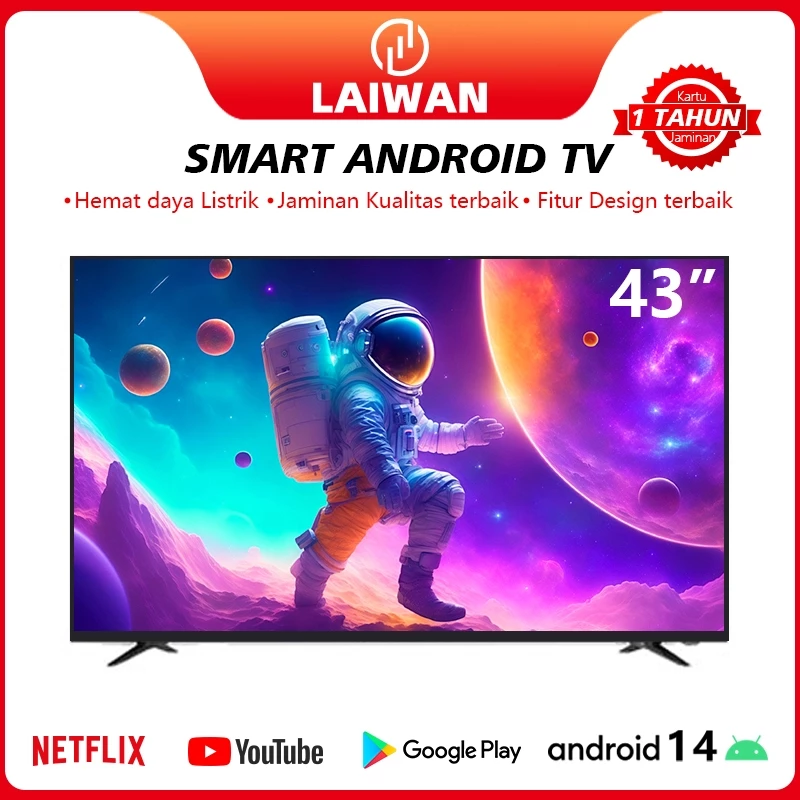 LAIWAN TV LED Digital 43/40 inch Smart TV Android standing tv 32 inch google/netflix