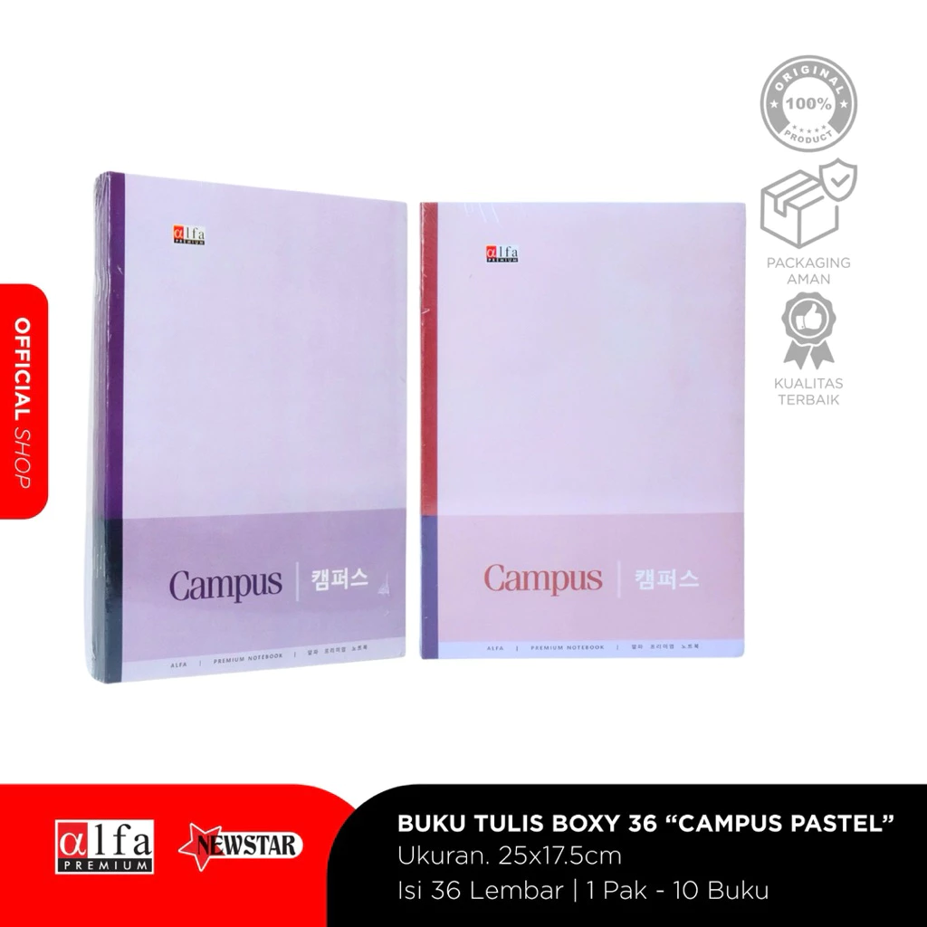 Buku Tulis BOXY Alfa CAMPUS Pastel