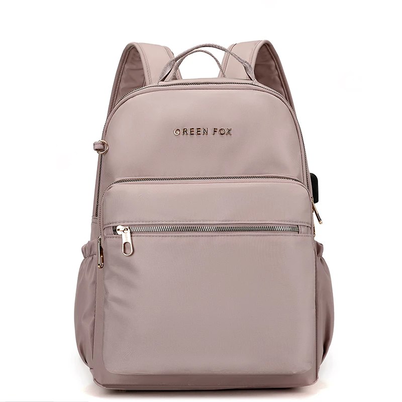 BOBO FASHION  - 9960 GREEN FOX tas ransel + USB backpack sekolah kuliah cewek bahan anti air slot