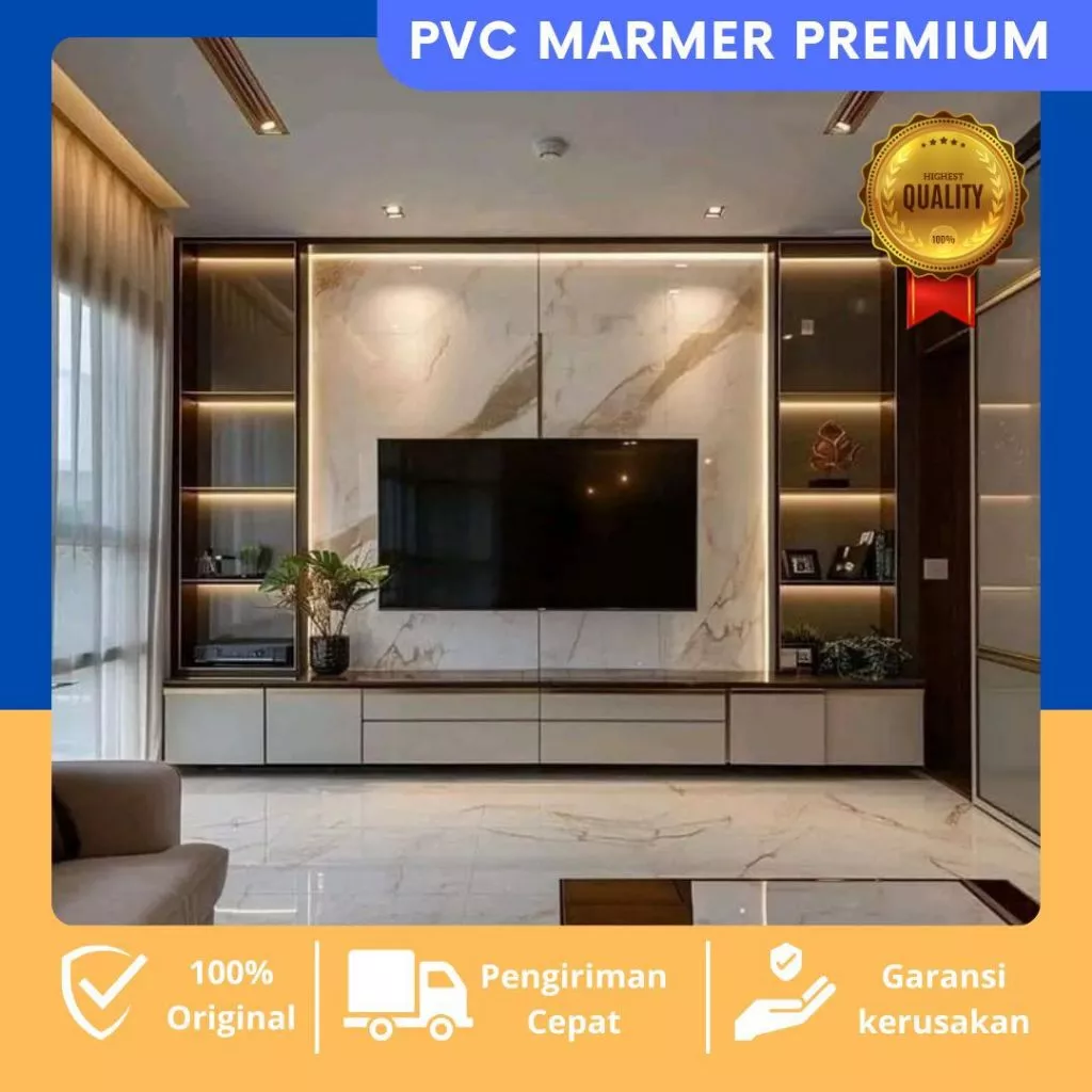 PVC MARBLE Ukuran 1.22m x 2.9m dan 1.22m x 1.45m / PVC marmer panjang 2.9m dan 1.45m / Panel Pvc mar