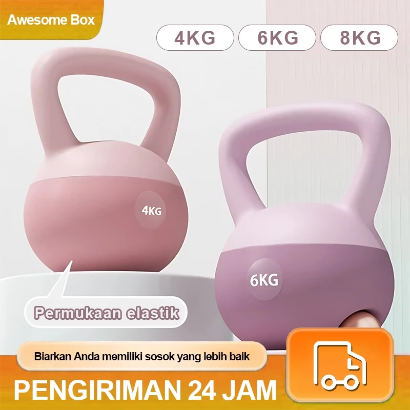 Kettlebell Set 4/6/8kg Anti Slip untuk Latihan Otot! Awesome Box