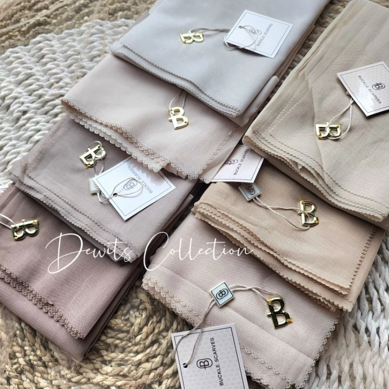 PROMO BUCKLE SCARVES POUCH LOGO AZARA PREMIUM PARIS LUXURY HIJAB KERUDUNG SEGI EMPAT POUCH PREMIUM