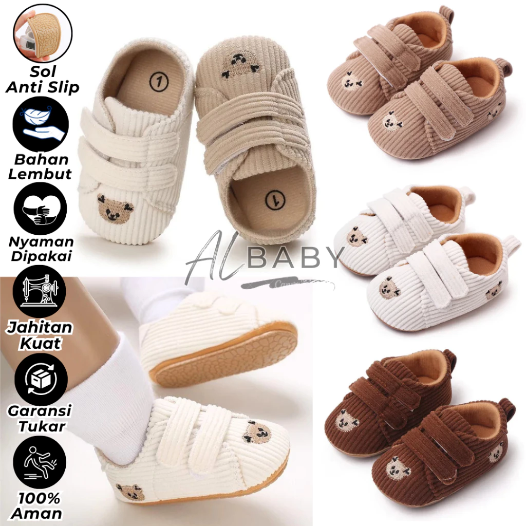 ALbaby Sepatu Bayi BEAR Laki Laki Perempuan Umur 0 6 12 Bulan 1 Tahun Terbaru