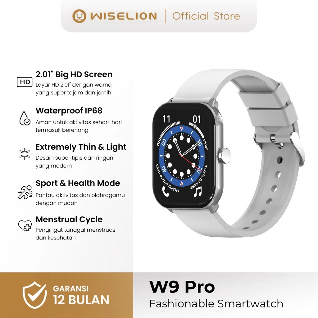 WISELION W9 Pro Smartwatch Modis Analisis Olahraga Tahan Air Panggilan Bluetooth Wallpaper Kustom