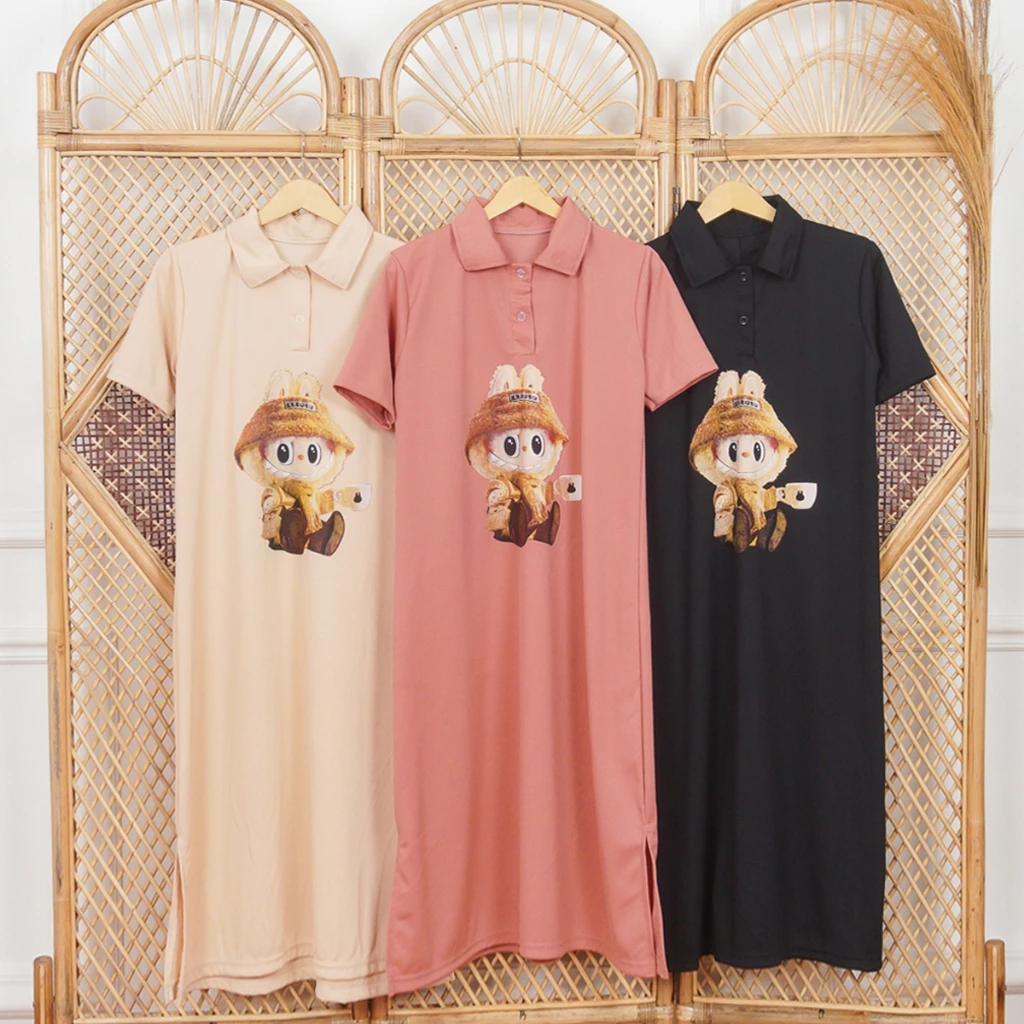 NAJWA - Dress Solji LABUN Midi Dress Wanita Fashion Baju Wanita