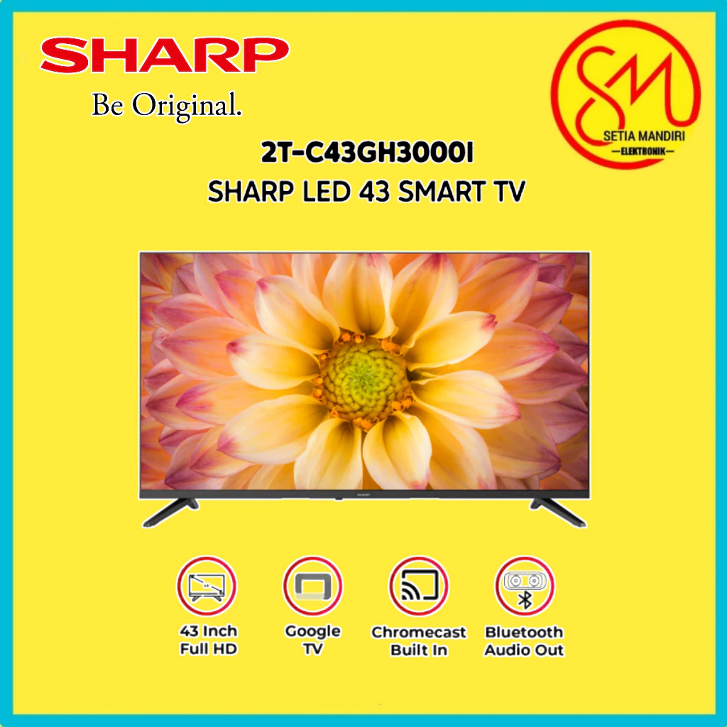 LED SHARP Smart Google TV 2K LED 43 Inch Full HD HDR Bluetooth 2T-C43GH3000i 43gh3000
