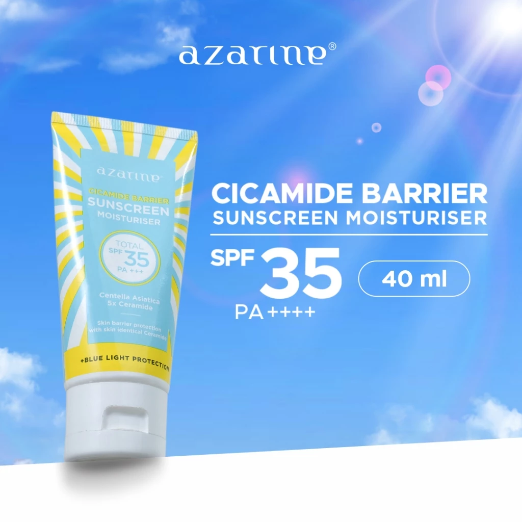 Azarine Cicamide Barrier Sunscreen Moisturiser SPF35 PA+++ [LOLOS UJI INVIVO INVITRO] Sunscreen Gel Untuk Skin Barrier Protection Sunscreen Kulit Kering Berjerawat Sensitif 40ml