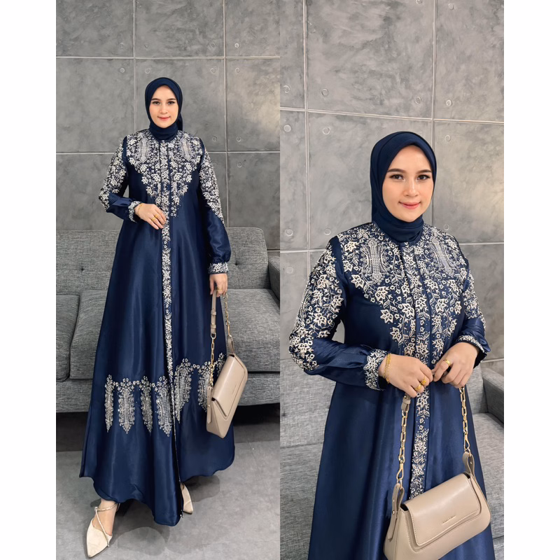 ( REALPICT sesuai poto prodact )Gamis Bordir Terbaru Motip Pintu Aceh Bahan kristal ORIGINAL[BISA CO
