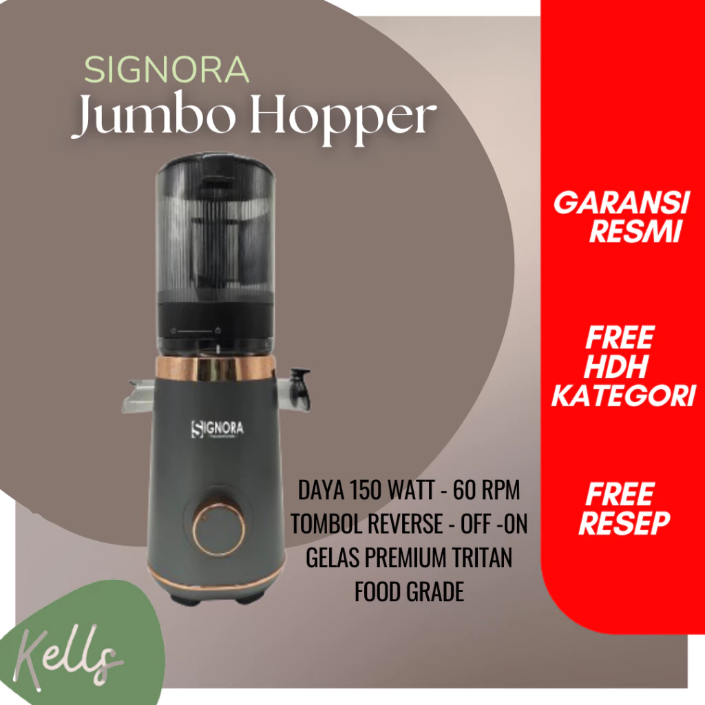 Jumbo Hopper Slow Juicer Signora Rose Gold Grey