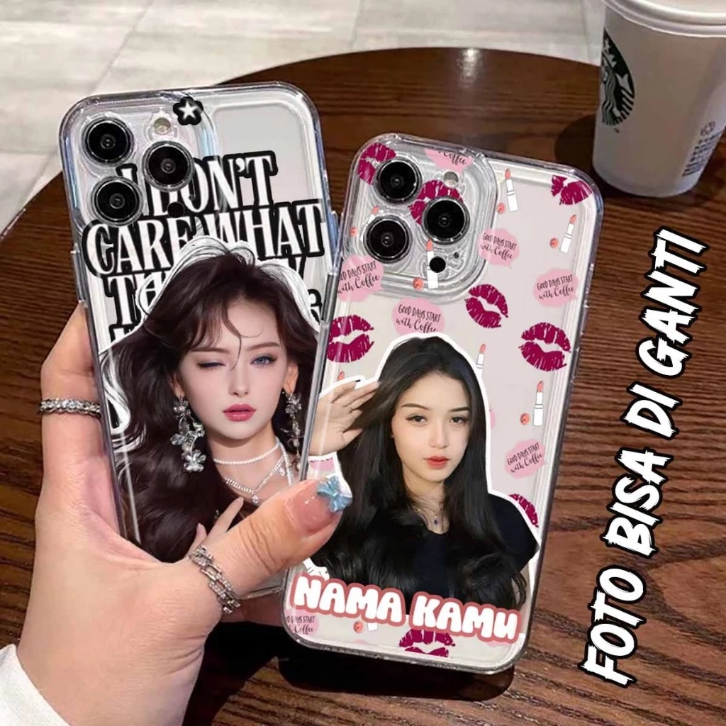 Custom Case HP Foto Nama Softcase Macaron
