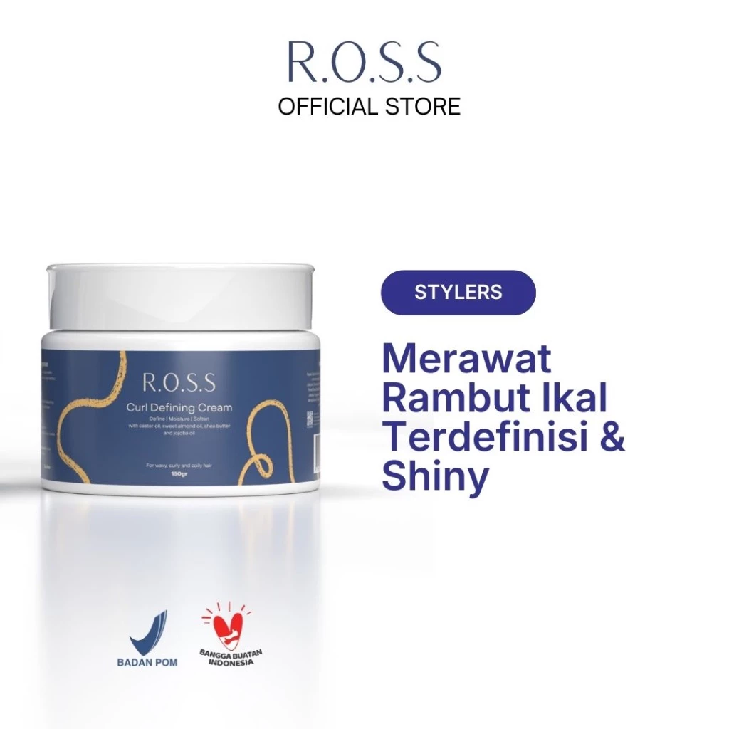 R.O.S.S Curl Defining Cream 150gr - Untuk Rambut Keriting