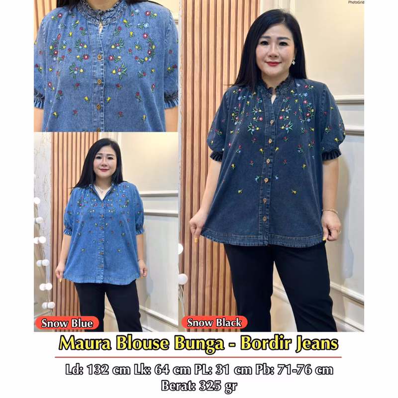 FINA BIGSIZE - (BLOUSE MAURA ) BLOUSE WANITA JUMBO BIGSIZE