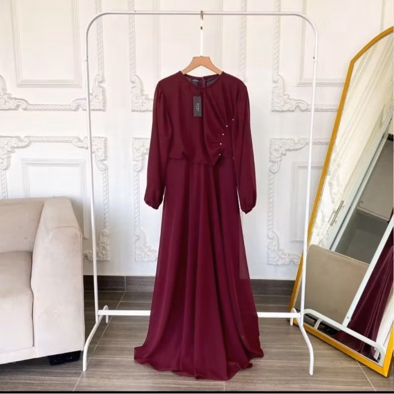 Hanna Dress Gamis Cerutty Mix Mutiara Malaysian Look