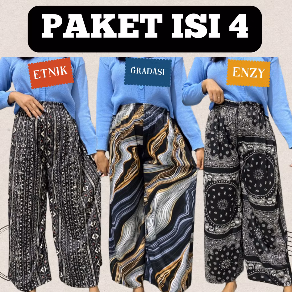 (60 Rb DPT 4) Kulot Hommy Hygit Motif Celana Panjang Wanita Kulot Santai Kulot Tidur Kulot Hygit Kul