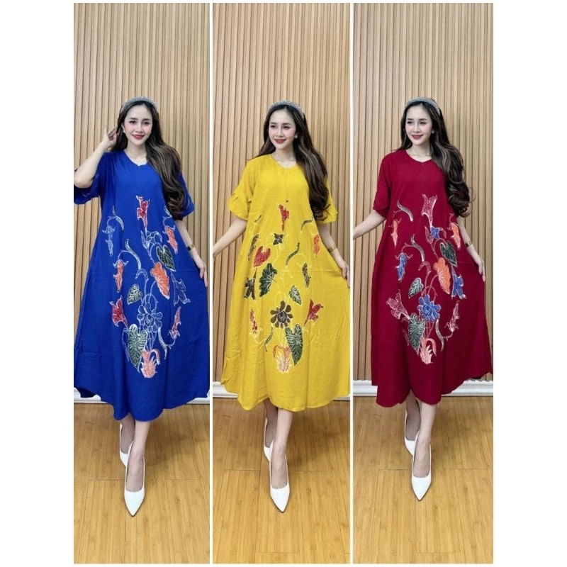 daster batik cap rayon samitex premium motif bunga encimbusui bumil terbaru viral