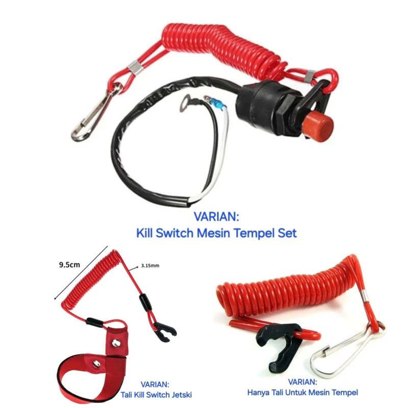 Kill Switch Cord / Engine Kill Switch / Lanyard Untuk ON / OFF Mesin Tempel Kapal/Jet Ski