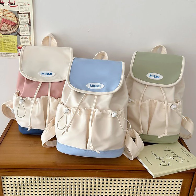 Mismi Solie Bag Tas Ransel Wanita Casual Tali Serut School Backpack Perempuan Stylish - 42X