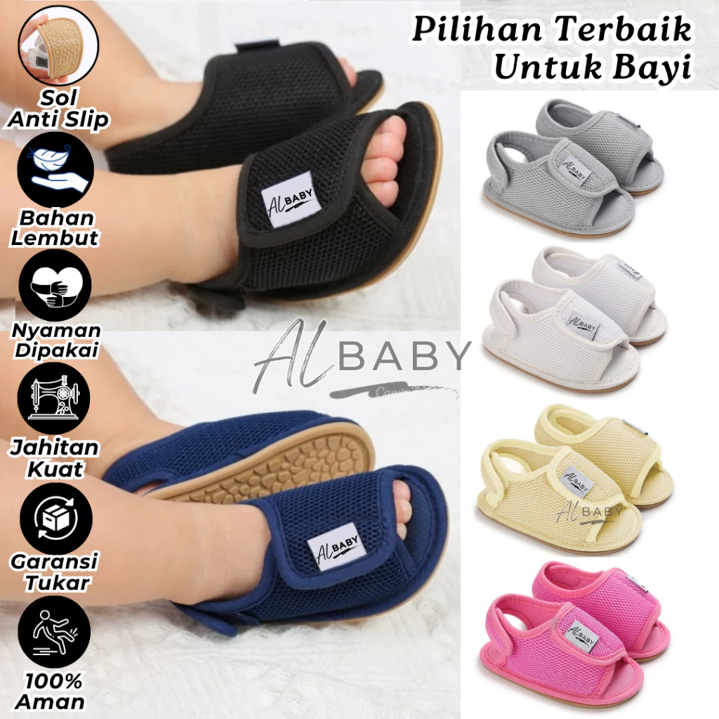 ALbaby Sandal Bayi Laki Laki Perempuan Umur 0 6 12 Bulan Sendal Bayi Cowok Cewek 1 Tahun HALA