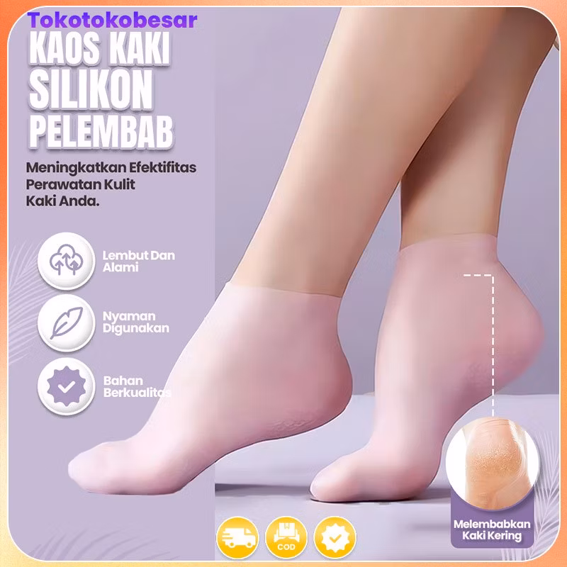 1 Pasang Pelindung tumit penutup kaus kaki silikon lembut untuk mencegah tumit kering dan pecah-peca