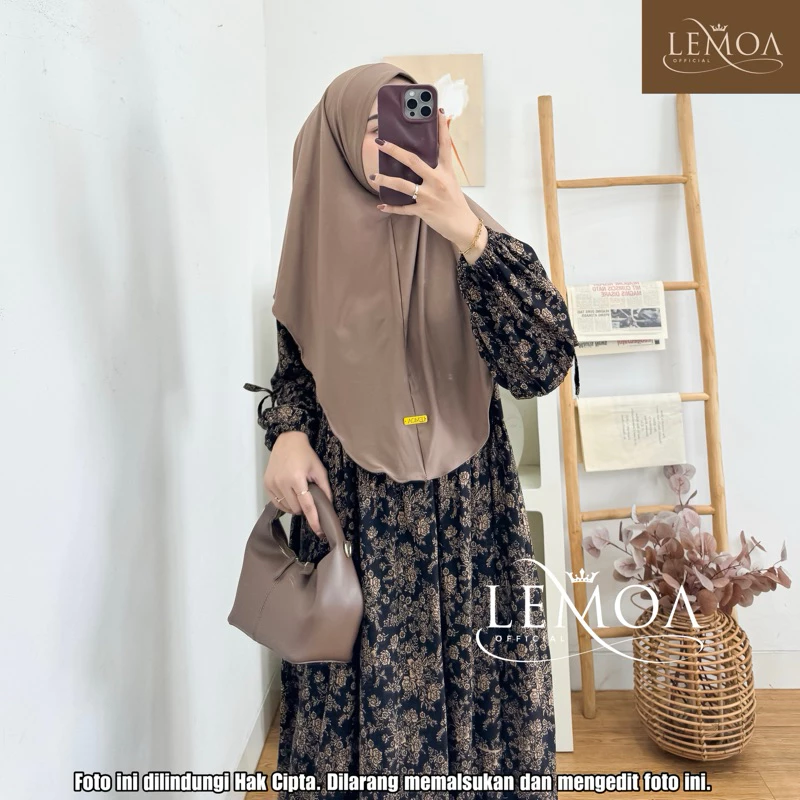 Aurel Dress Pita Lengan Balon Bahan Rayon Diamond by Lemoa