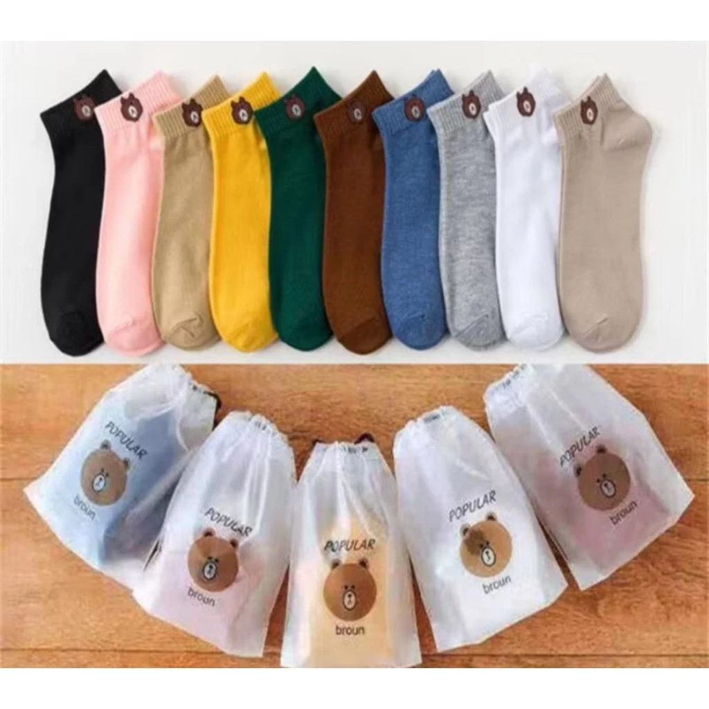 Kaos Kaki 10 Pasang Warna Mix Free pouch