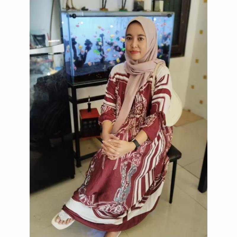 dress gamis anjani rayon premium gamis//buat bb 40 sampe 75