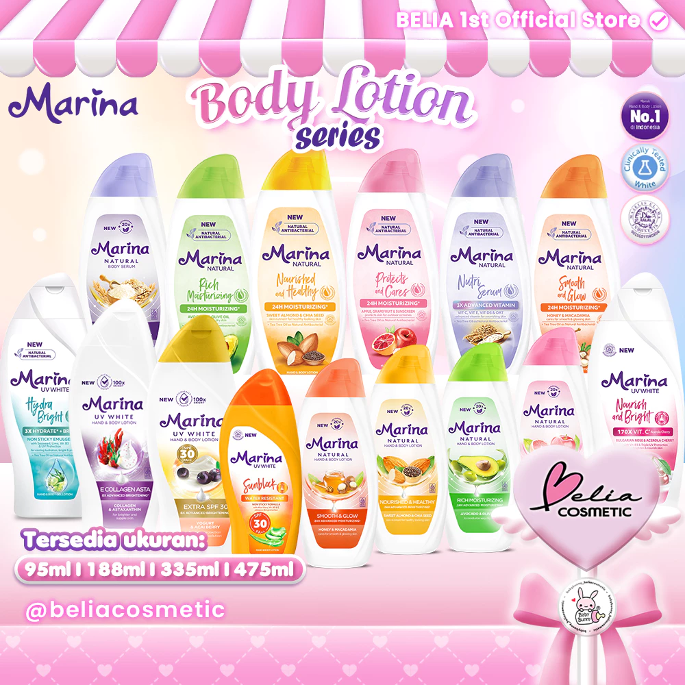 [ BELIA ] MARINA PART 1 Natural Hand & Body Lotion Series | Nutri Serum Melembabkan