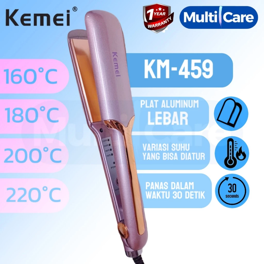 Catokan Rambut Kemei KM 459 / Fast Heating Catok Pelurus Rambut KM-459