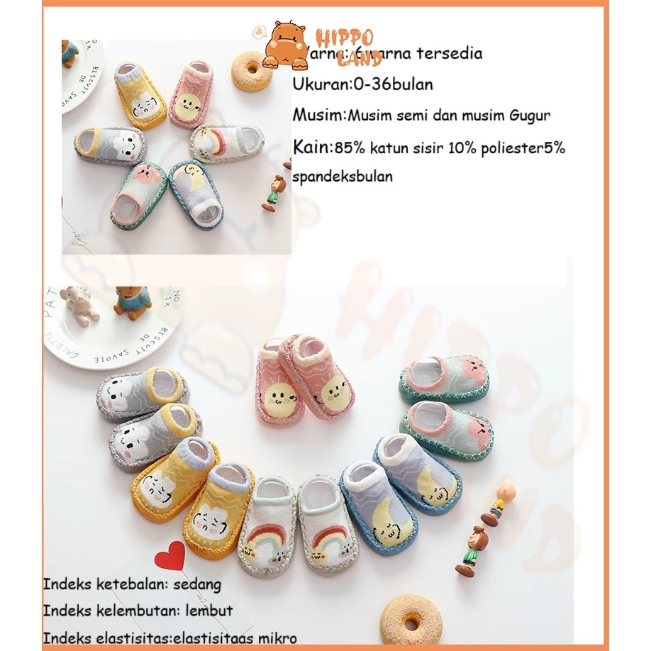HIPPO LAND  Sepatu Bayi Prewalker  /Kaos Kaki Sepatu Bayi Bahan Kaos Kaki Animal Anti Slip  91-92-93-94