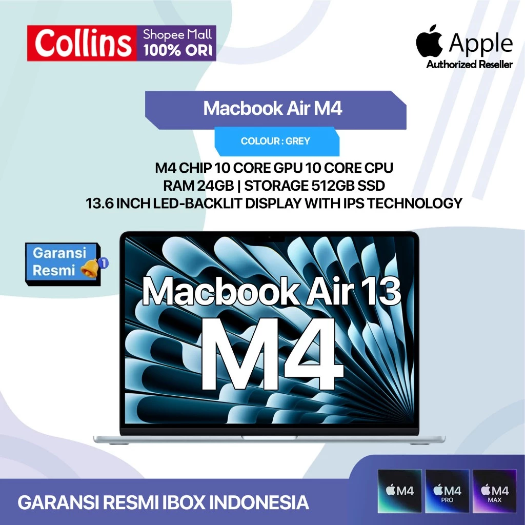 Ibox Apple MacBook Air 13 M4 24GB 512GB MS Office