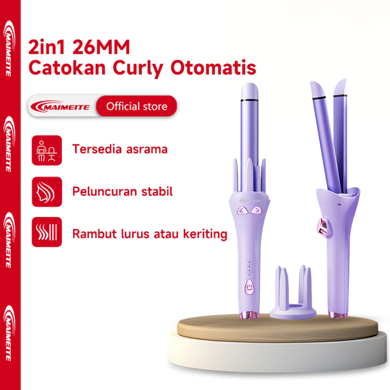 MAIMEITE Curly Rambut Otomatis Catokan Keriting  Rambut 26MM 2in1 Catokan Curly Otomatis Hair Straightener - Curly Styler New Desain Elegant