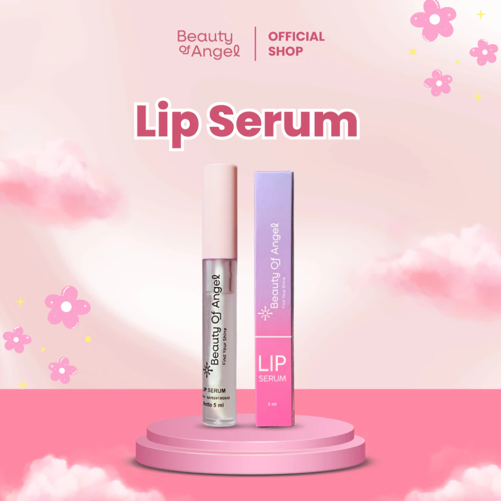 [Exclusive Ikke Jenner] Beauty of Angel - Lip Serum  With Vitamin E - Serum Pencerah dan Pelembab Bibir - 5ml Glossy Pink Long lasting waterproof mencerahkan melembabkan bibir kenyal sehat