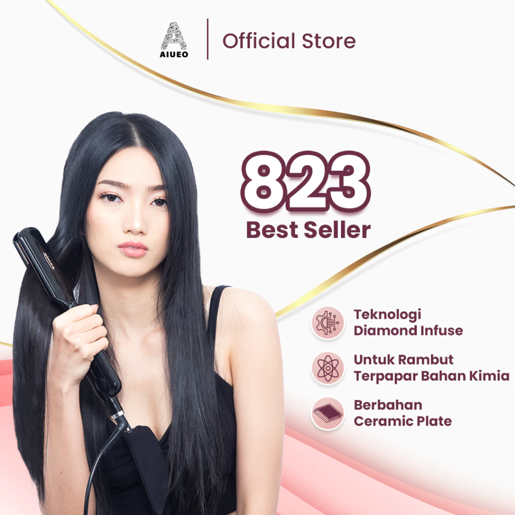AIUEO Catokan 823 Pelurus 957 Celeb 531 Rubi 801 Izzy 740 Brenda Curly Straight Lurus Keriting Alat Catok Rambut