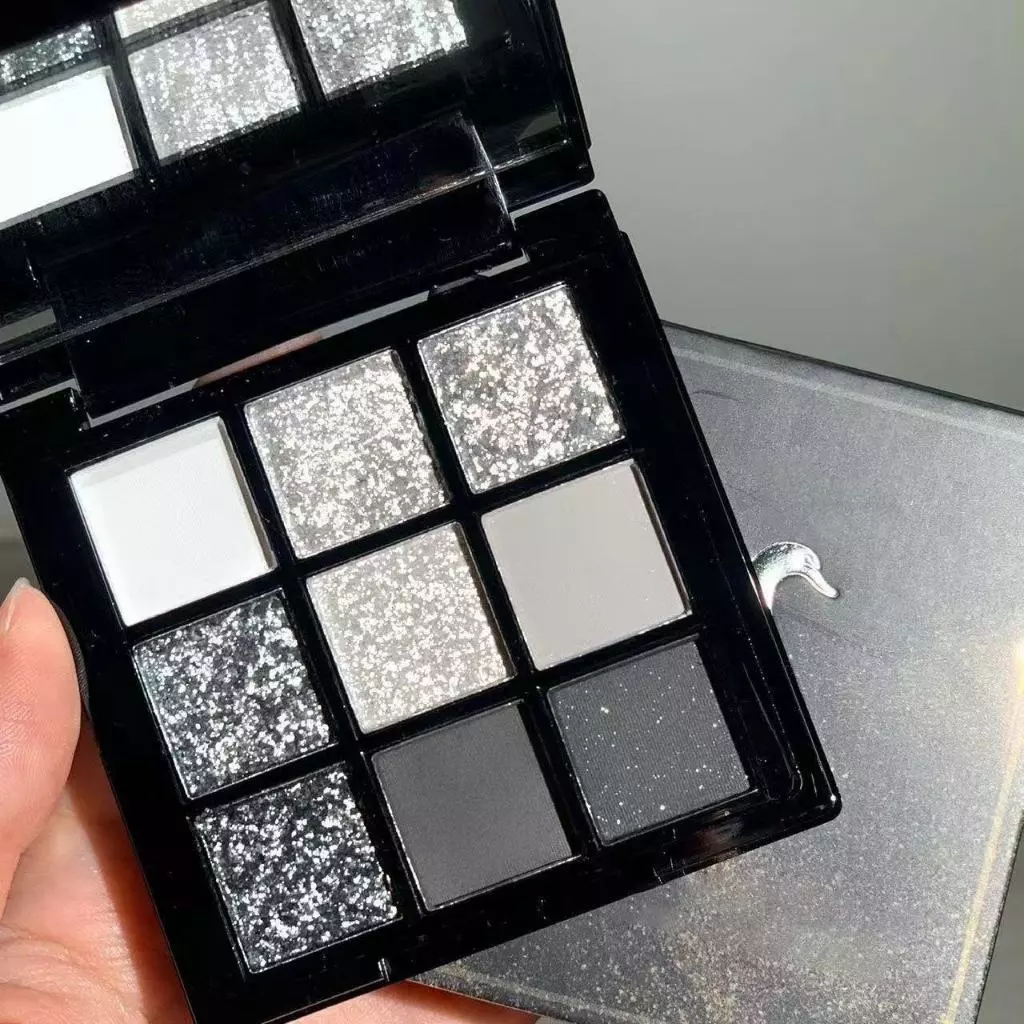 MUGE LEEN Eyeshadow Black Swan 9 color Blooming Your Owb Beauty Pallet Dark Punk Smoky Makeup Gray Black 9gr.