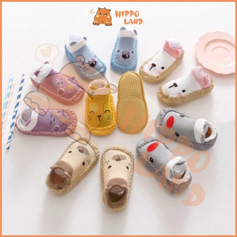 HIPPO LAND Kaos kaki anak bayi motif/Sepatu kulit 95-96-97-98