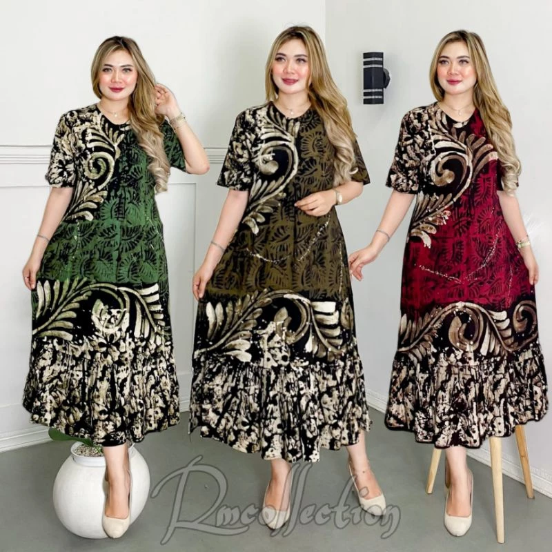RMcollection-Daster Twill Ori Cap Malaman Asli Pekalongan Daster Twill Busui Motif Lukis Bunga