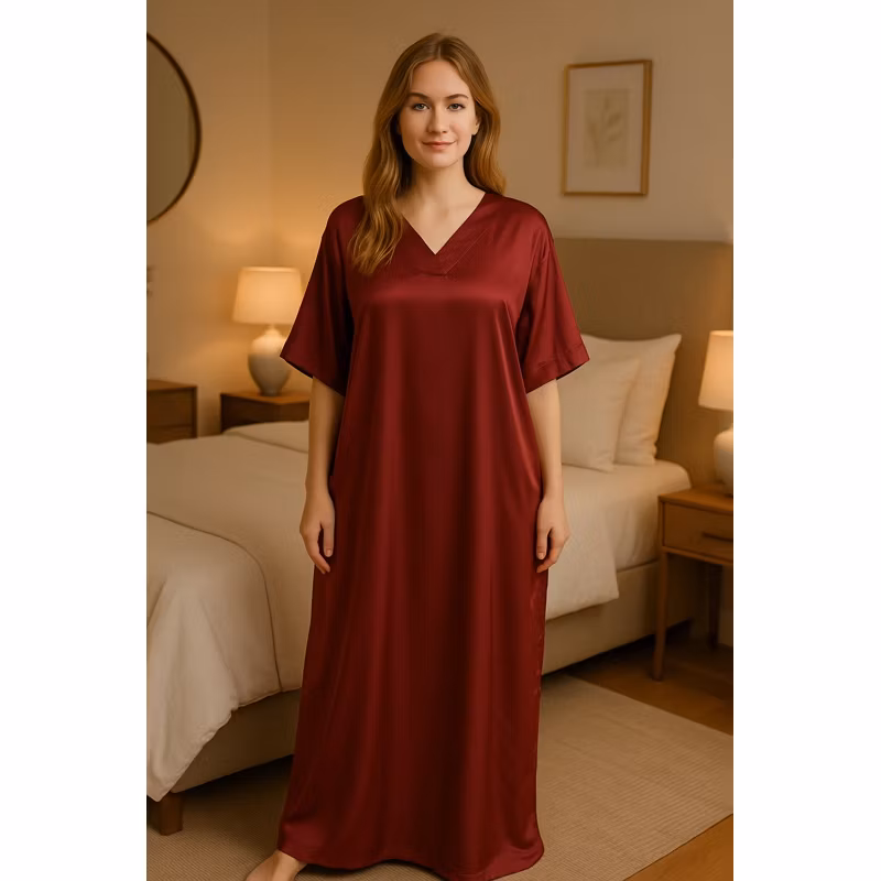 Daster kekinian terbaru JumboLD140 Polos Satin Sutra Premium | Baju gamis mewah elegan terbaru 2025
