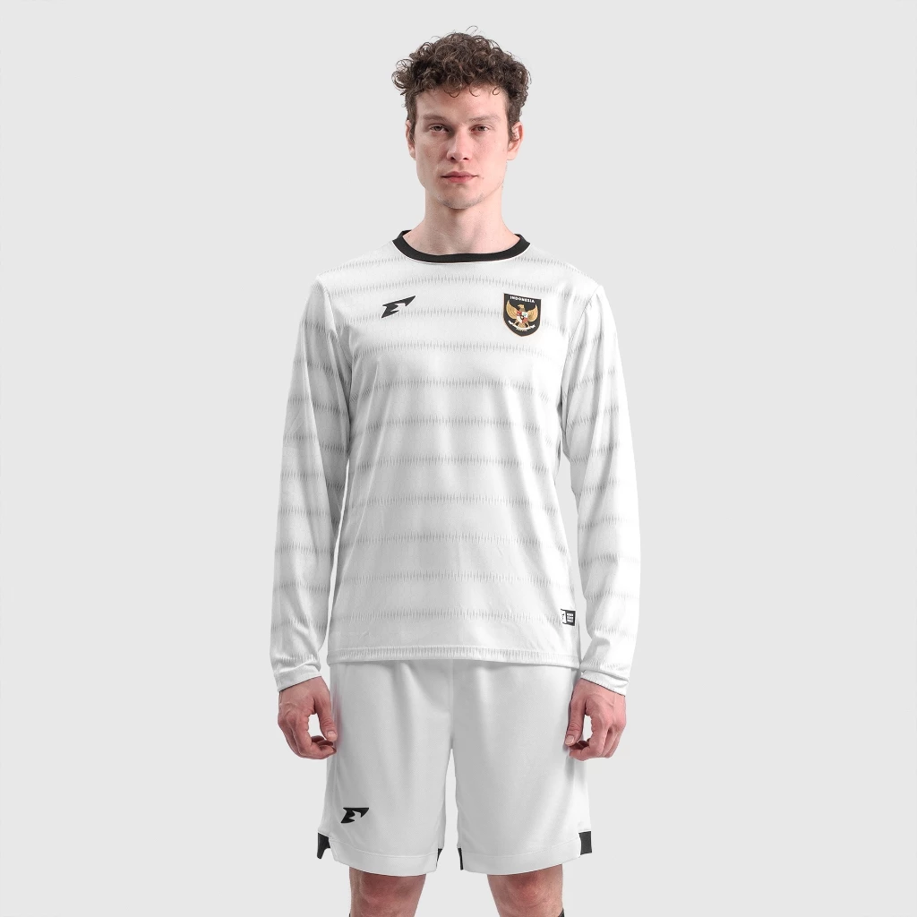 Erspo Timnas 2025 Jersey Supporter Away LS Men White Grey Black