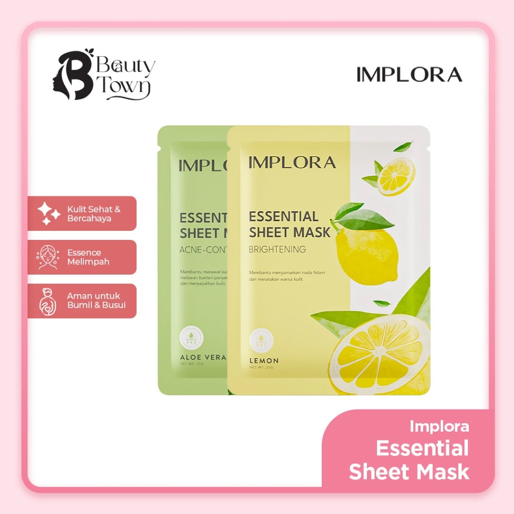 Implora Essential Sheet Mask 5 Varian Untuk Kulit Sehat