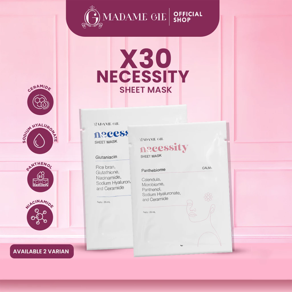 [BUNDLE ISI 30PCS] Madame Gie Necessity Sheet Mask - Masker Perawatan Wajah