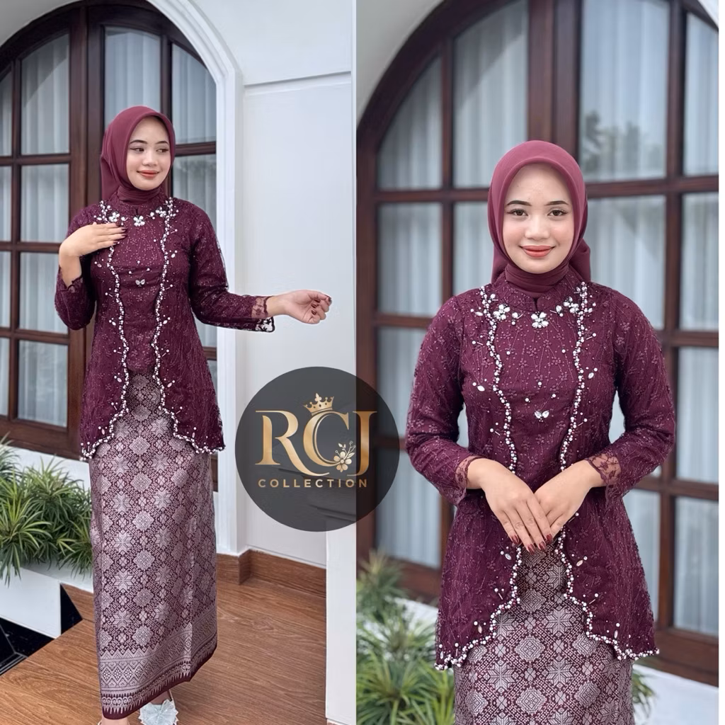 Kebaya MISKA Lace Berfuring FULL PAYET Forma Kondangan | Wisuda Lamaran Wisuda | Kebaya Pesta