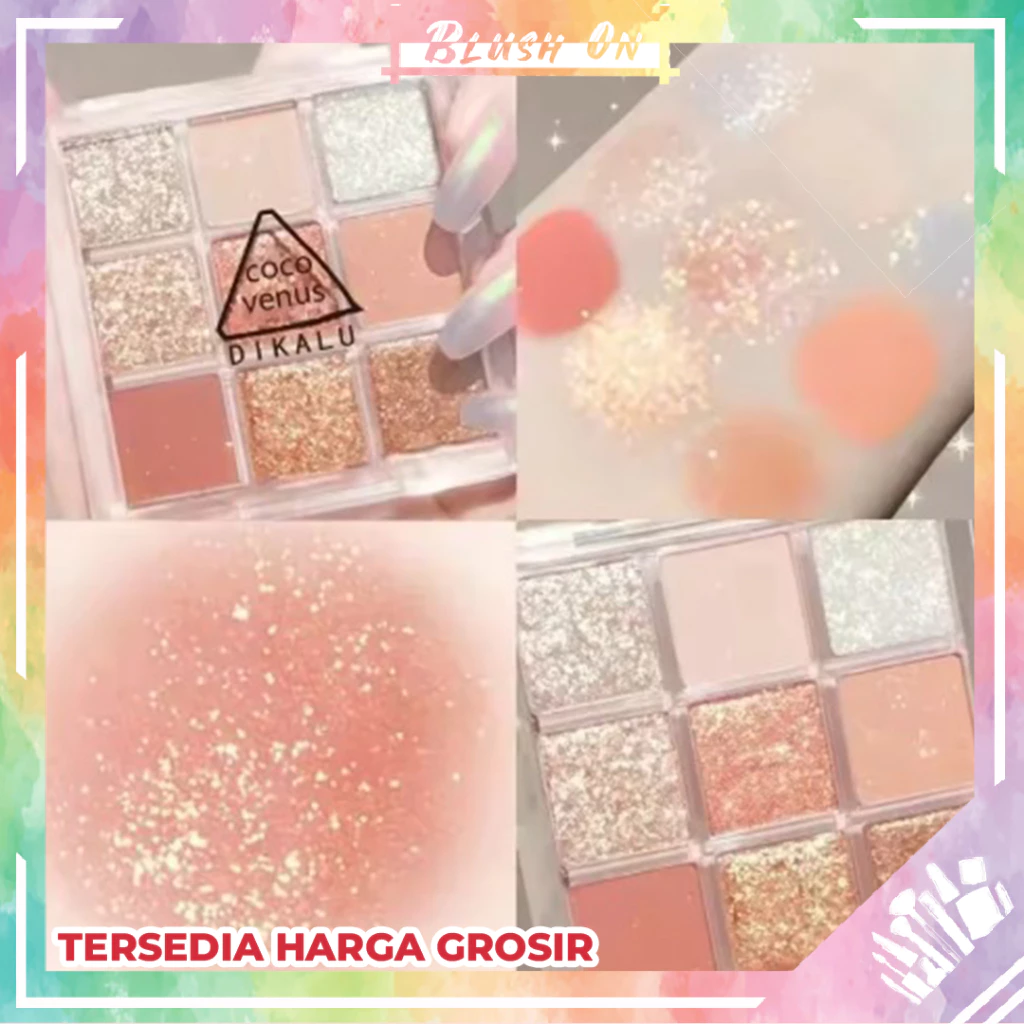 Dikalu Eyeshadow Palette Gliter Coco Venus Korean 9 Warna Waterproof Dan Tahan Lama