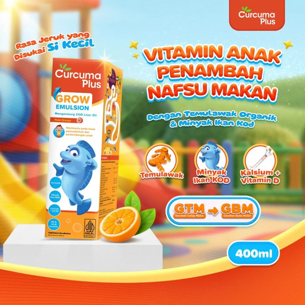 Curcuma Plus Grow Emulsion Suplemen Makanan Rasa Jeruk 400ml
