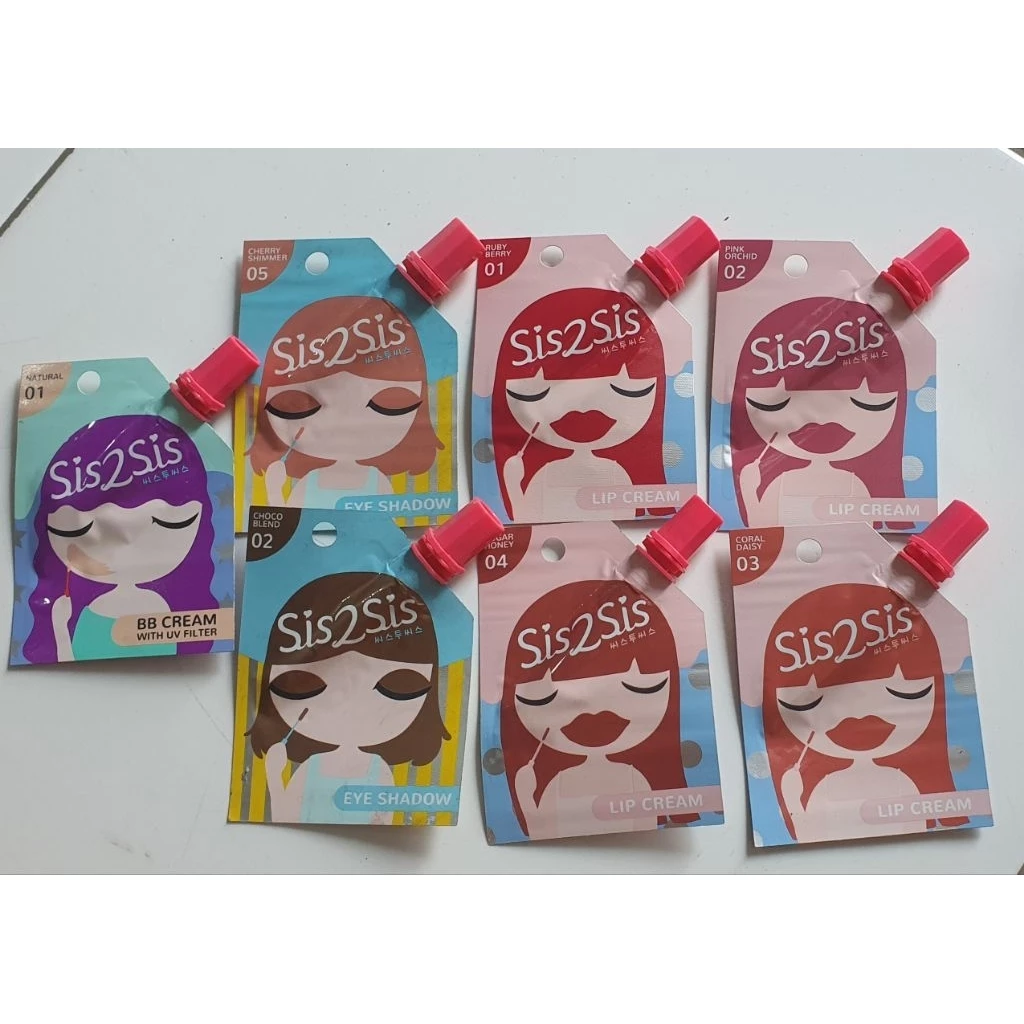 Sis2Sis Lip Cream/Eye Shadow/BB Cream 2ml Nyaman Dan Awet