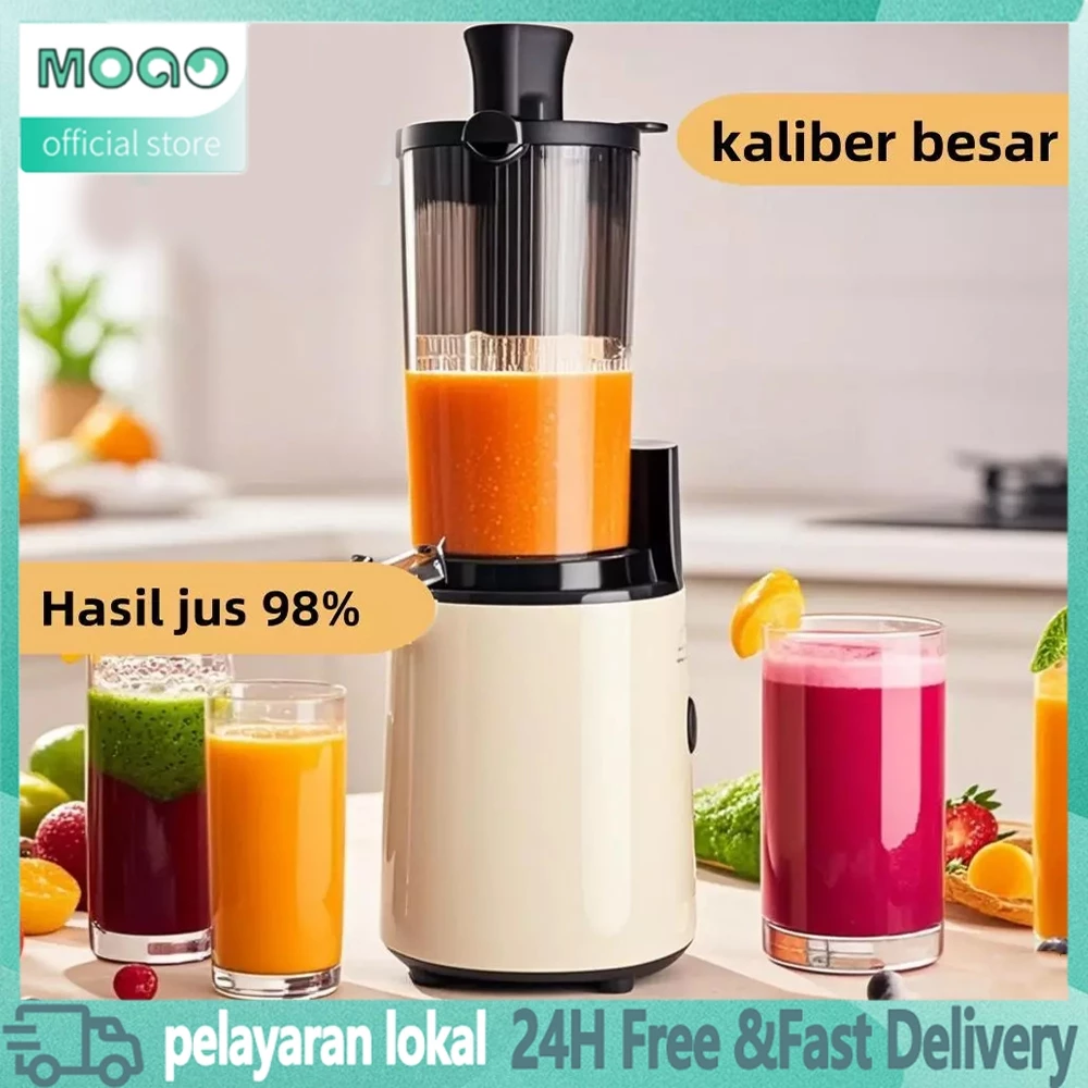 MOGO Slow Juicer Extra Big Mouth EasyJuice Filter-Free EasyClean BPA Free Tritan Baby Food Grade 55RPM
