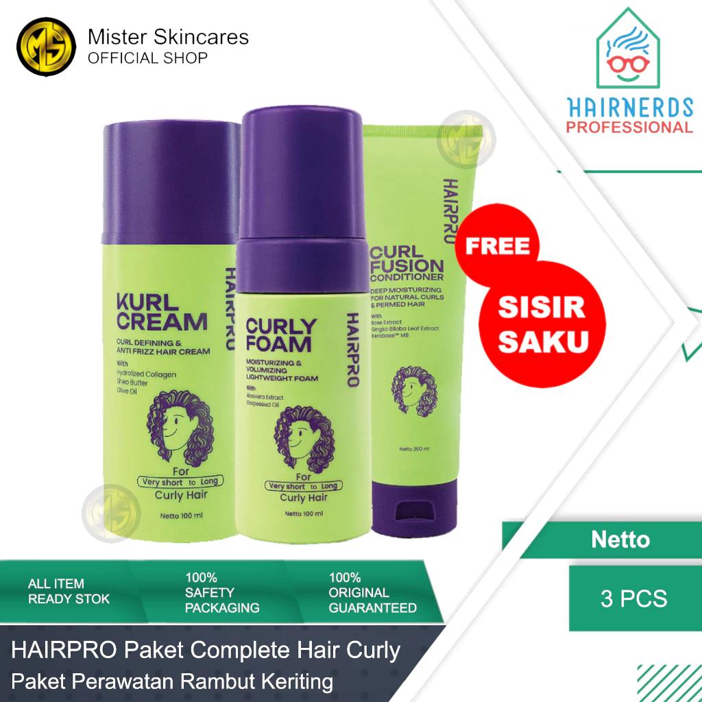 Hairnerds Professional Hair Pro Cream Kurl Cream Curly Foam Curl Fusion Conditioner Rambut Keriting