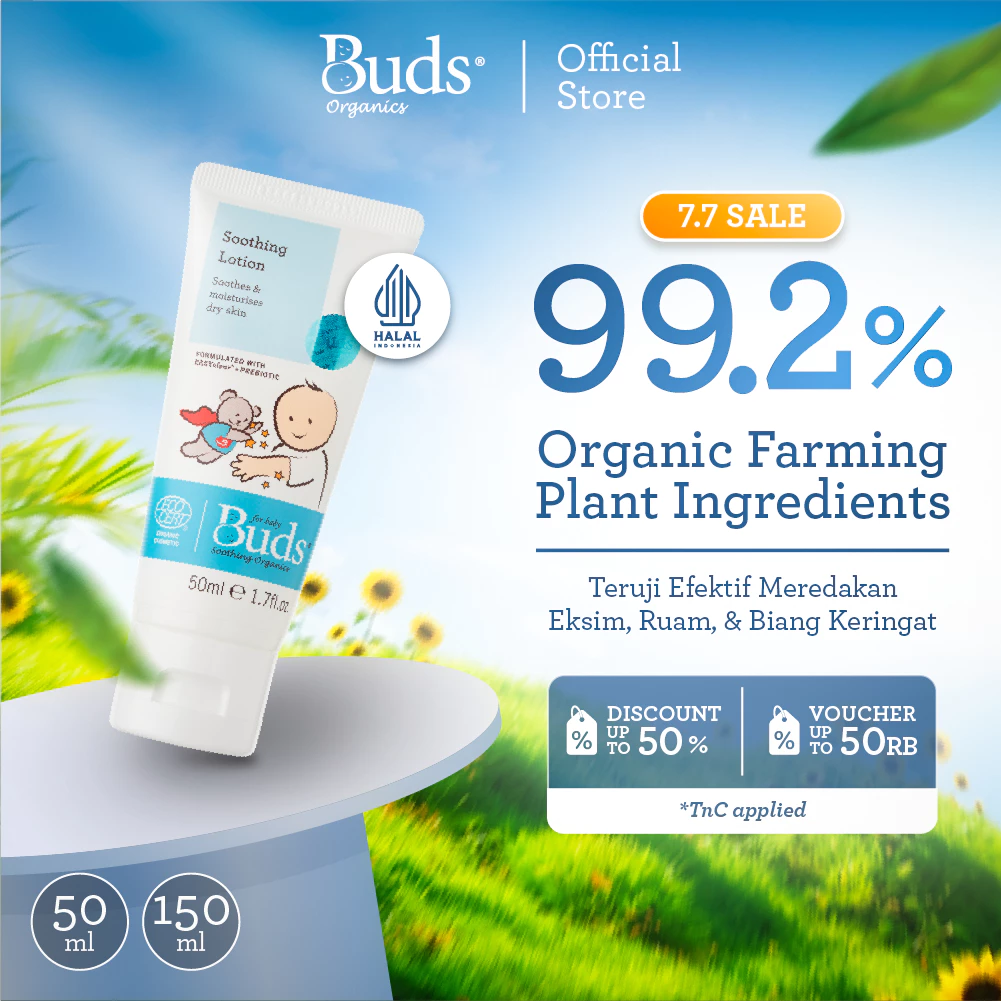 Buds Organics Super Soothing Lotion - Lotion atau Krim Perawatan Iritasi Luka Eczema Bayi dan Anak
